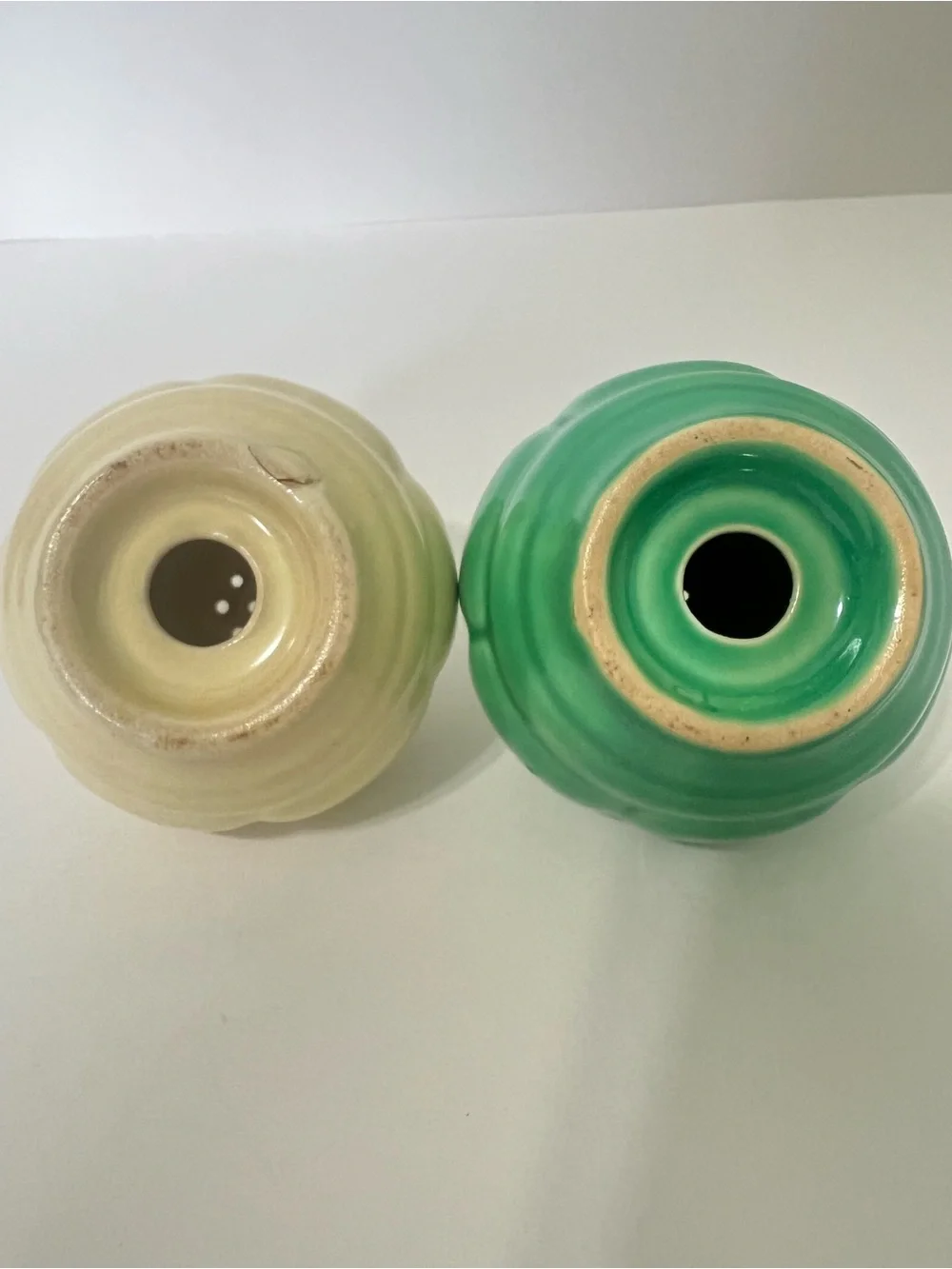 Vintage Homer Laughlin 1940’s Riviera Fiestaware Art Deco Salt Pepper Shakers